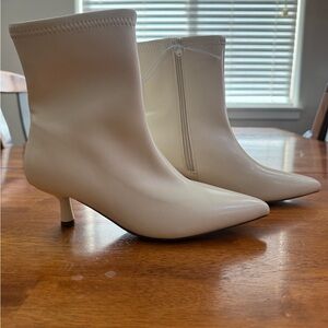 Elegant Cream Ankle Boots